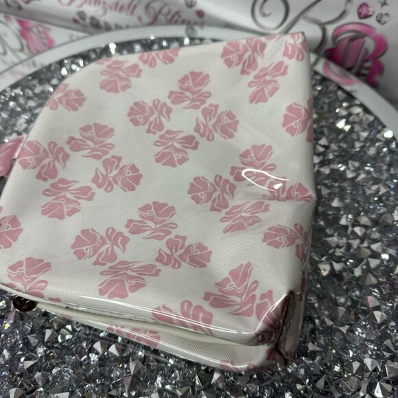 Oscar de la Renta Paris Women's Makeup Travel bag clutch tie up ribbon 🎀 pink - Picture 7 of 9